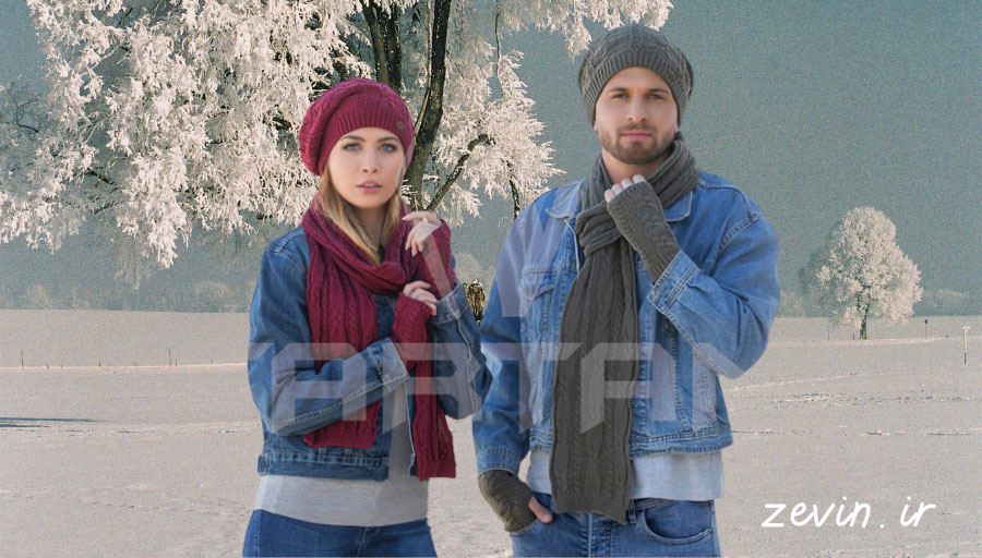 شال و کلاه بافتنی زنانه و مردانه