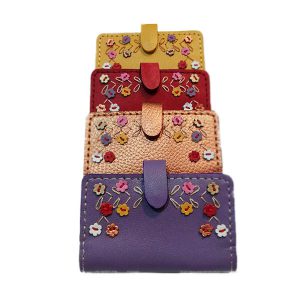 کیف کوچک چرمی گل دار