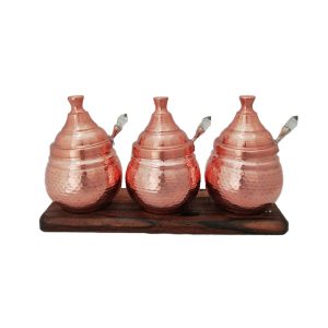 جای ادویه قاشق دار سه تایی زیر چوبی