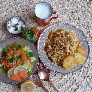 بشقاب پلو خوری تمام طرح