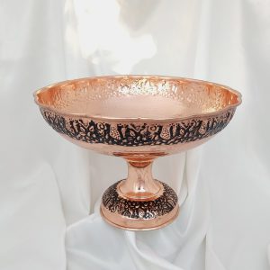 آجیل خوری مسی مدل لب چین طرح سیاه قلم و قیمت