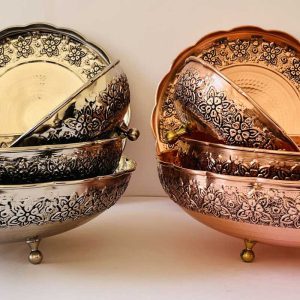 ست پذیرایی آفتاب گردان مسی سه پایه