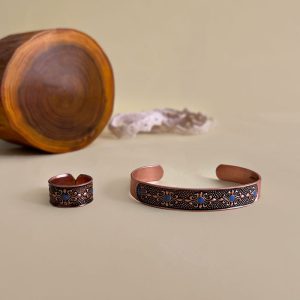 نیم ست مسی یک سانتی نگین دار