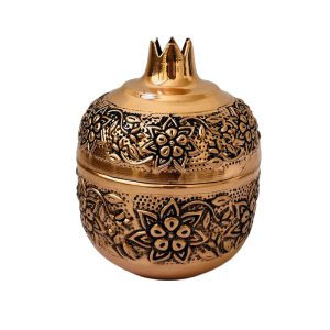 قندان انار مسی قلم زنی سایز متوسط