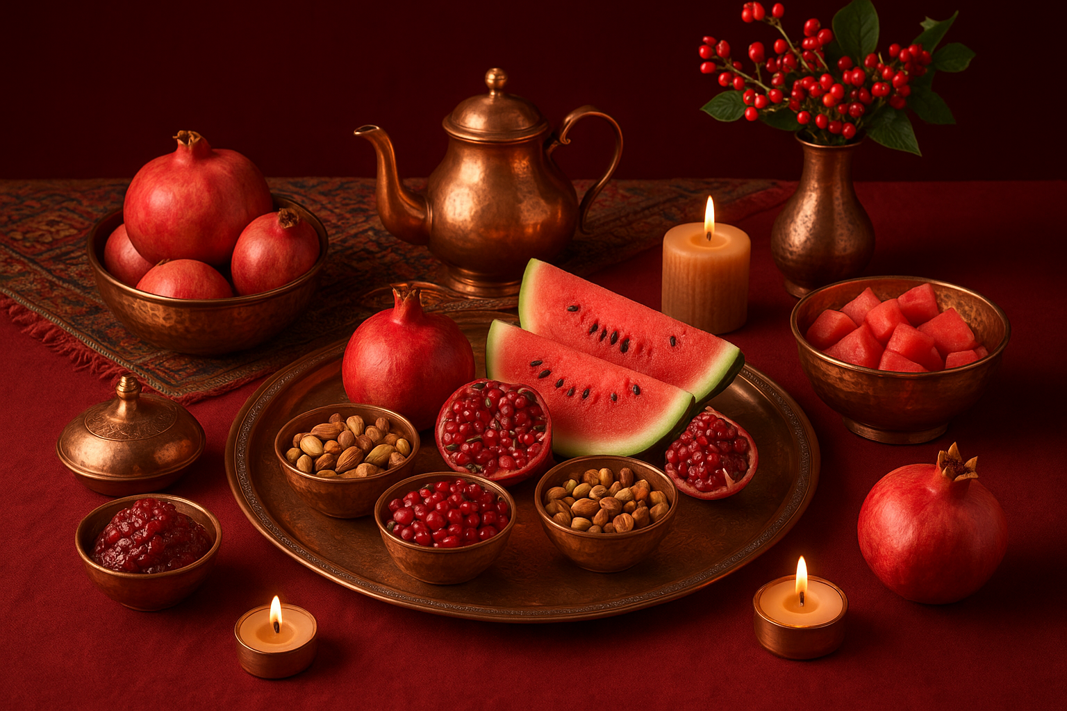 بهترین ایده‌های سفره شب یلدا برای شبی گرم و خاطره‌انگیز