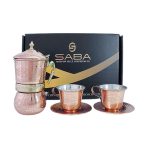 ست فنجان و قهوه جوش مسی کادویی کد HS64 - Image 2