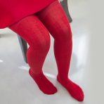 جوراب بلند زنانه طرح بافت قرمز کد PH104 - Image 7