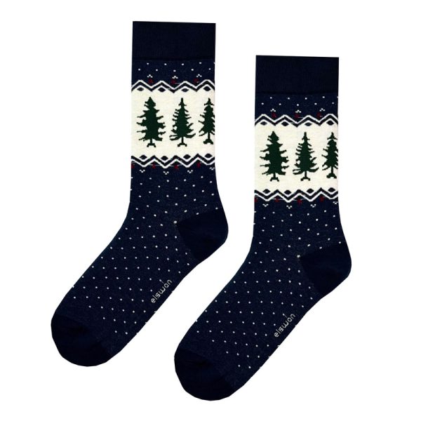 جوراب ساقدار طرح snowy forest کد PH1087