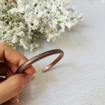دستبند مسی مفتولی خلخال طرح دار با کد JW650 - Image 2