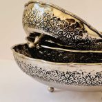 ست ظروف پذیرایی مسی سفید سیاه قلم کد ZH321.5 - Image 9