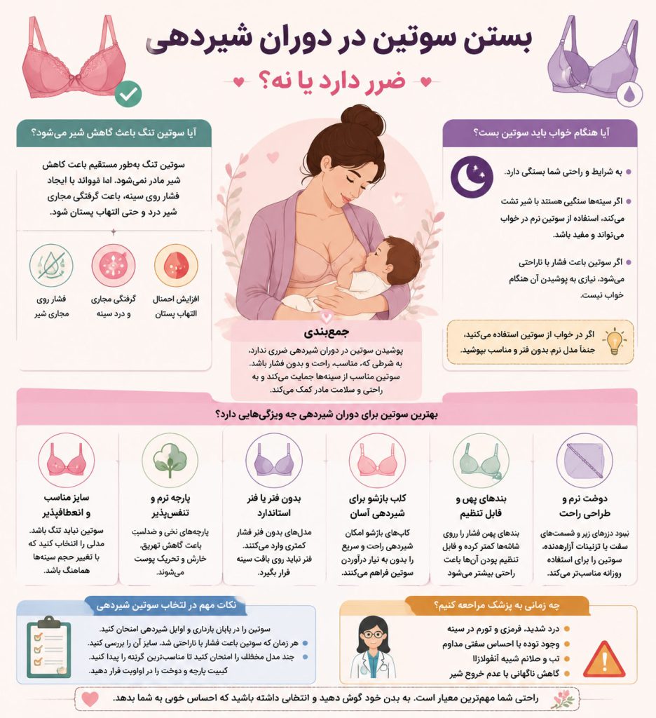 آیا استفاده از سوتین در زمان شیردهی ضرر دارد؟